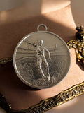 Médaille ancienne football France, relief joueur, concours vintage