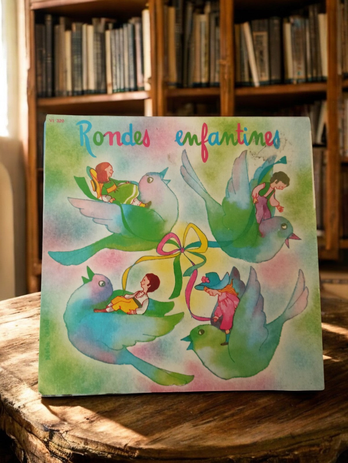 Disque vinyle ancien Rondes enfantines pochette illustrée vintage
