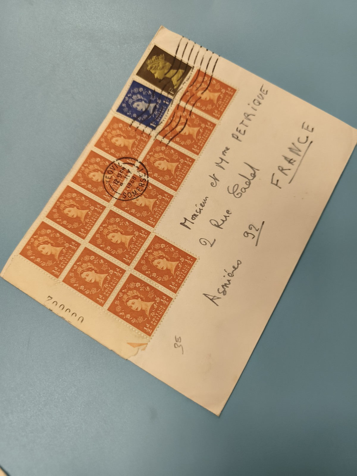 Ancienne carte postale philatélie France timbres Marianne affranchissement vinta