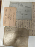 Lot ancien documents 1915 Annecy vins en gros lettres manuscrites collection