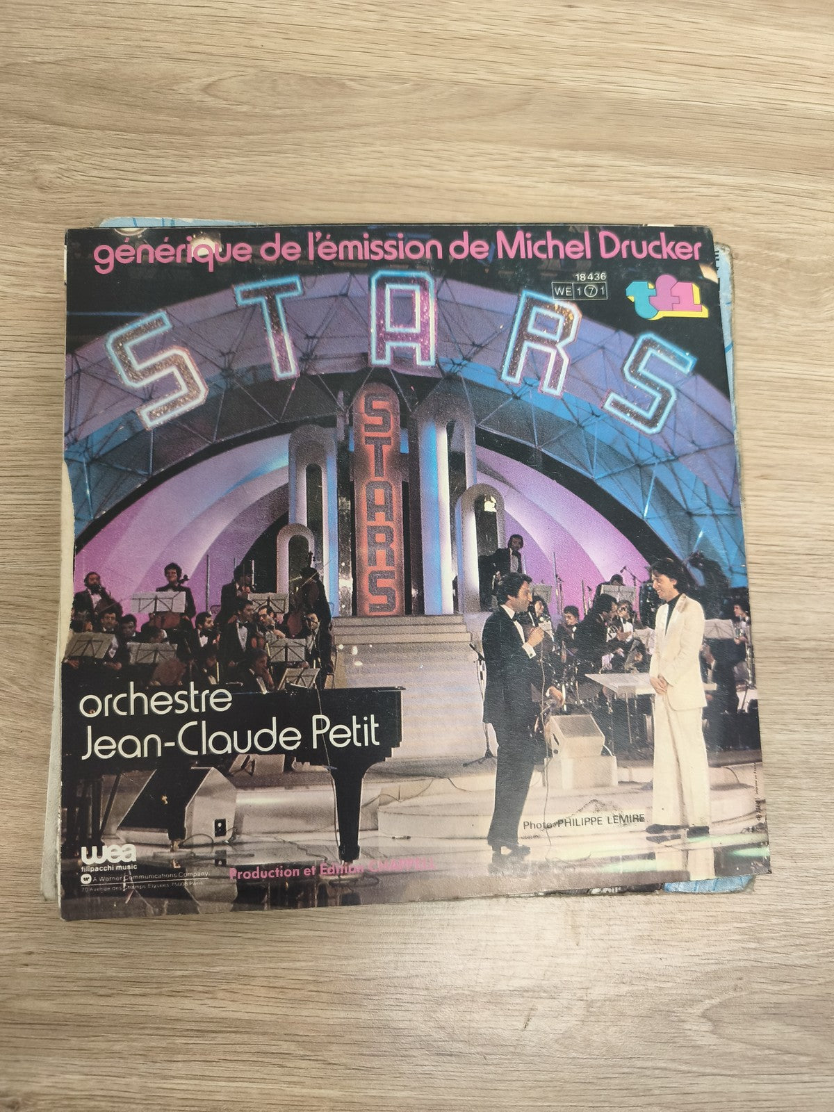 Vinyle 45T générique Stars Michel Drucker Jean-Claude Petit pochette couleur