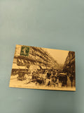 Ancienne carte postale animée Paris Rue de la Paix attelages timbre vintage
