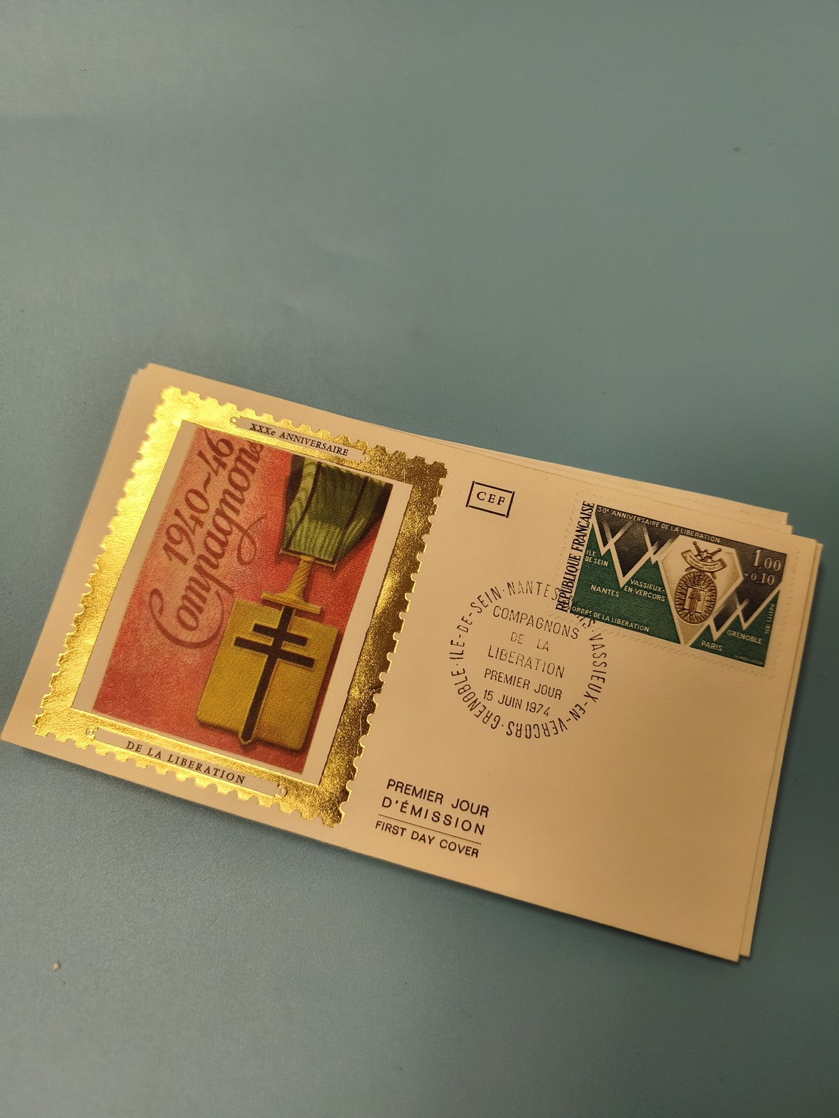 Ancienne enveloppe philatélie premier jour Compagnons de la Libération 1974