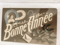 Carte postale ancienne Bonne Année fer à cheval gui photo début XXe CPA