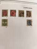 Timbres anciens Antilles danoises oblitérés DANSK VESTINDIEN x5, XIXe siècle