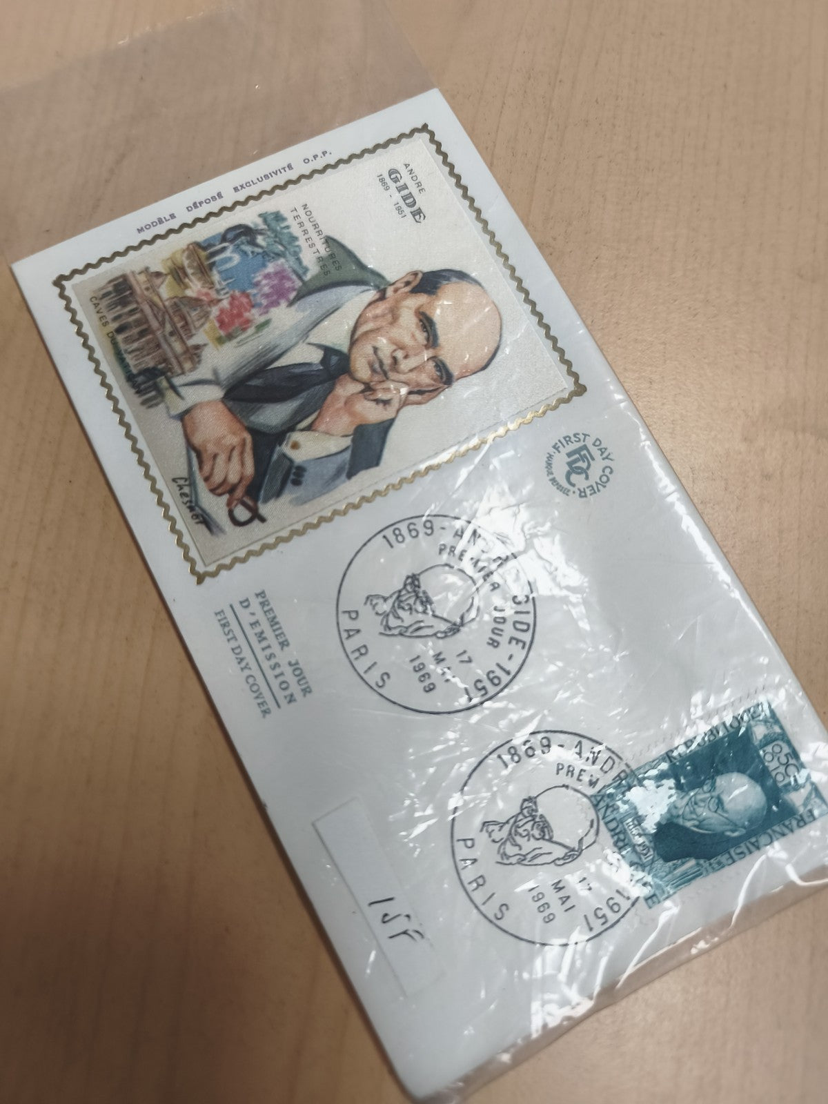Enveloppe premier jour André Gide 1969 Paris FDC philatélie timbre commémoratif