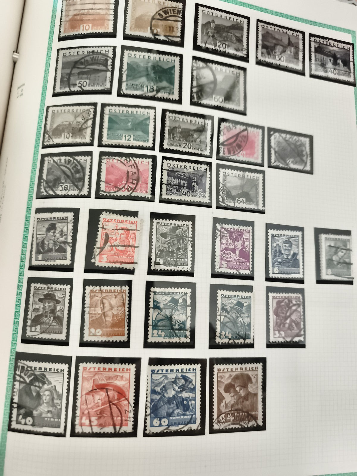 Timbres oblitérés Autriche Österreich lot philatélie paysages personnages
