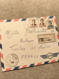 Lettre avion Maroc 1966 affranchissement timbres, cachets Casablanca France