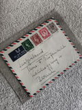Lettre avion Air Mail Royaume-Uni timbres Elizabeth II enveloppe affranchie (Ref