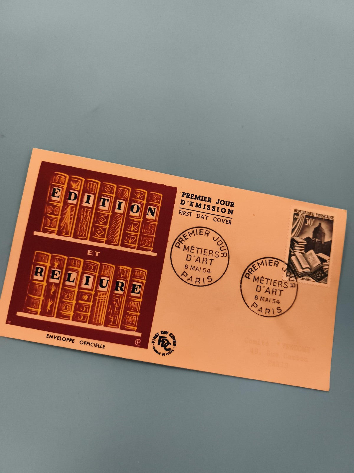 Lettre Premier Jour 1954 Édition Reliure Paris Métier d’Art Philatélie