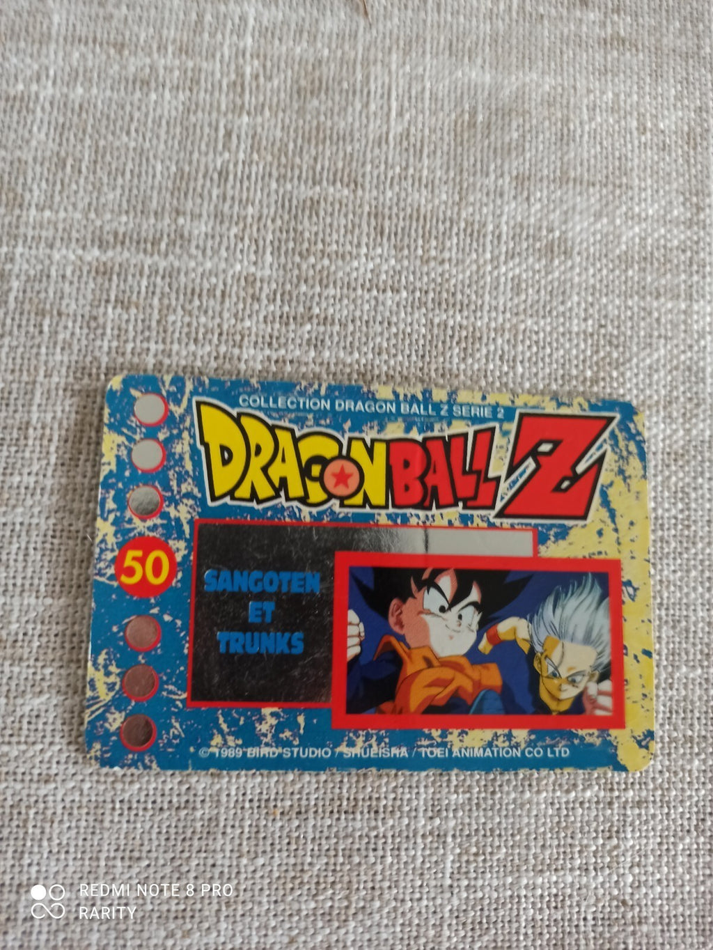 Carte Dragon Ball Z vintage Série 2 Goku Trunks illustration rare