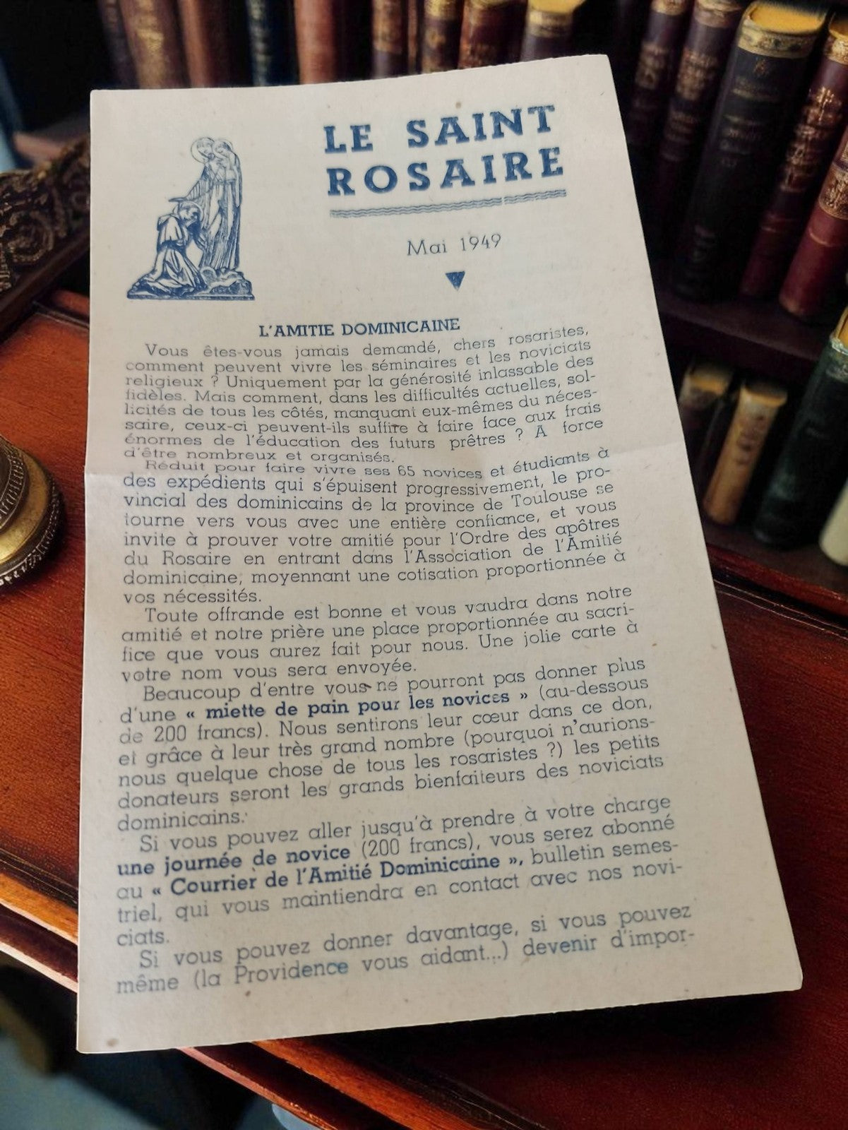 Livret religieux ancien Le Saint Rosaire 1949 vintage journal catholique rétro
