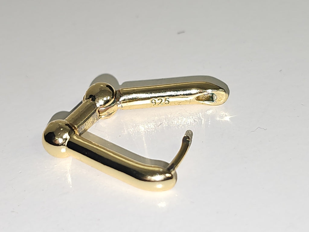 Boucle d?oreille orpheline en vermeil argent et plaqué or, bijou unique femme