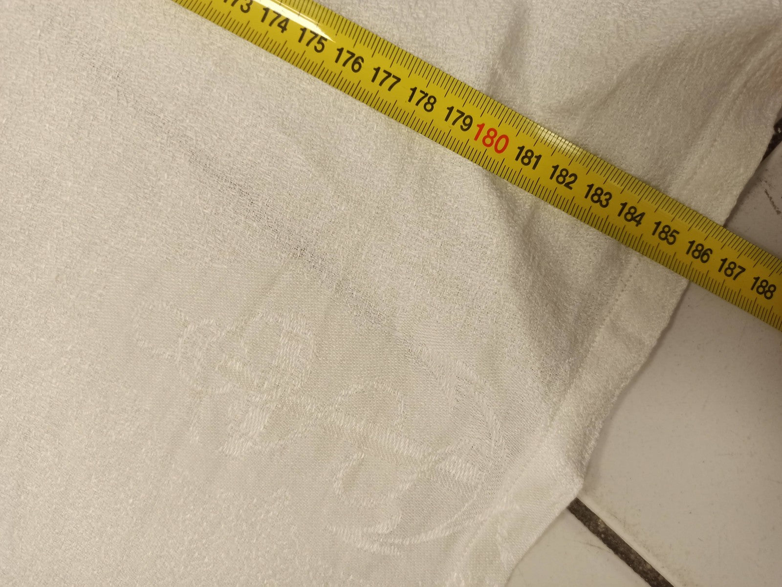 Rare drap de lit ancien brodé ancre marine fin XIXe vintage rétro collection