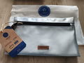 Pochette Cabaia argent zip avant neuve 24 cm – trousse accessoire