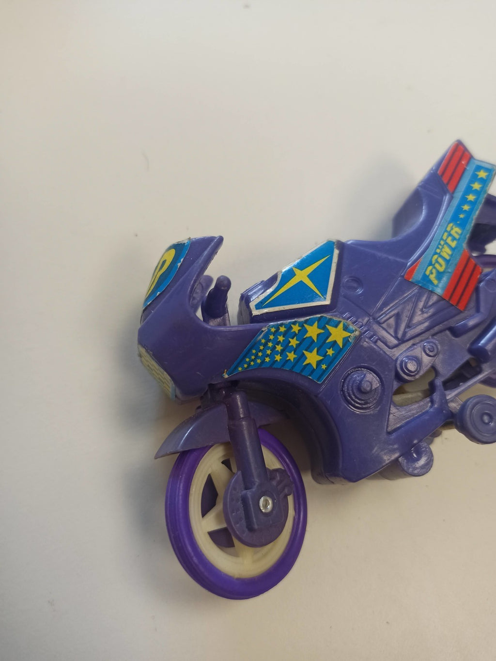 Moto jouet vintage MASK années 80, déco étoilée, rétro, rare