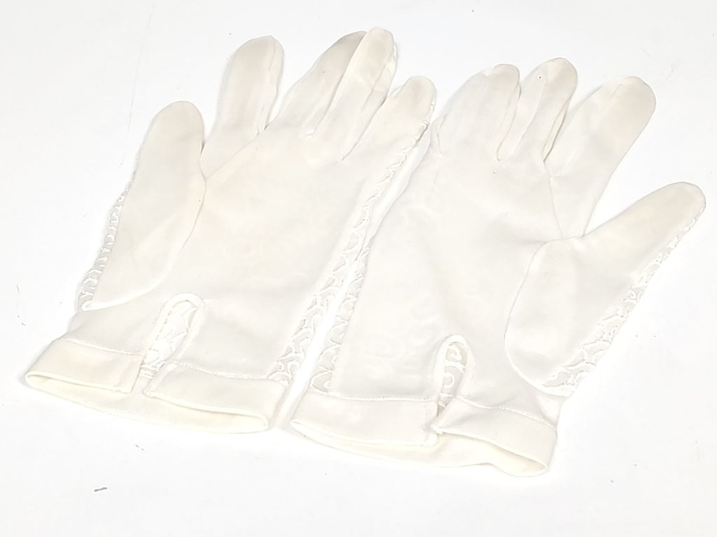 Paire de gants dentelle ancienne XIXe vintage rétro accessoire mode collection