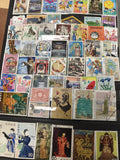 Lot de timbres du Japon multicolores, motifs variés, oblitérés, philatélie