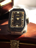 Montre mécanique vintage Porta 15 rubis cadran noir Art déco pièces