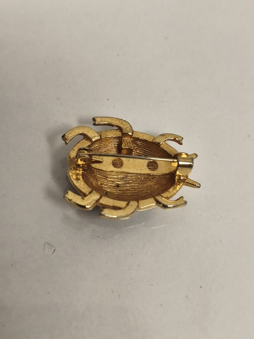Broche ancienne coccinelle bleu doré, bijou fantaisie vintage, épingle insecte