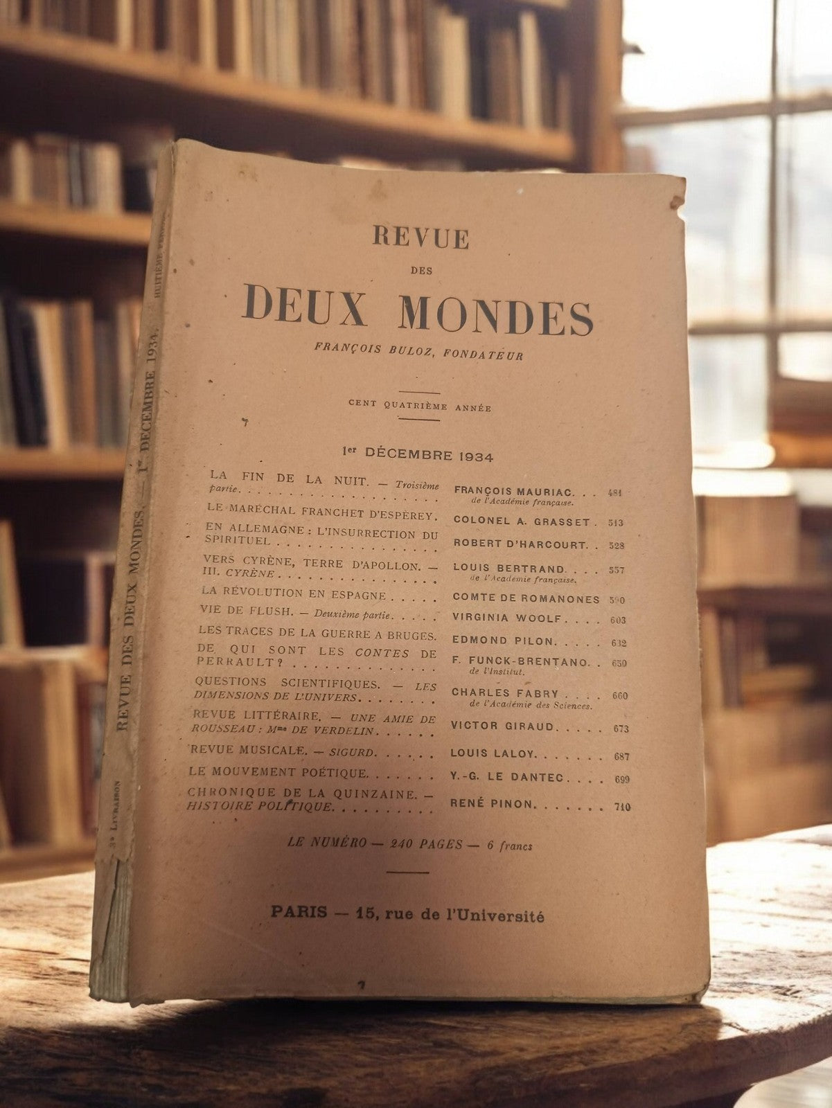 Revue des Deux Mondes 1er Décembre 1934 ancien livre vintage rétro