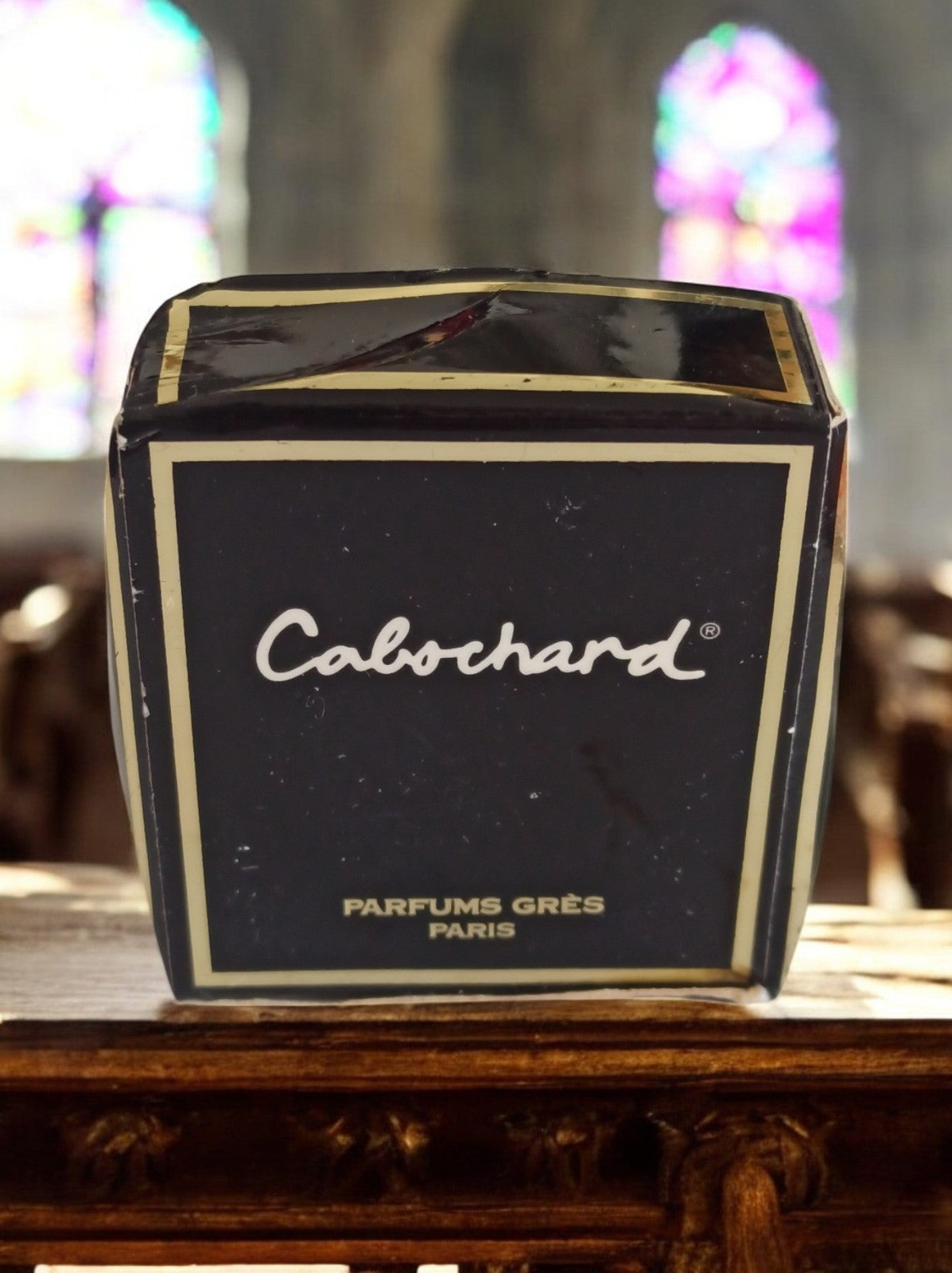Miniature parfum vintage Cabochard Parfums Grès Paris boîte noire