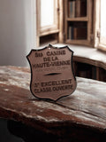 Plaque ancienne métal Sté Canine Haute-Vienne 3e Excellent rétro déco