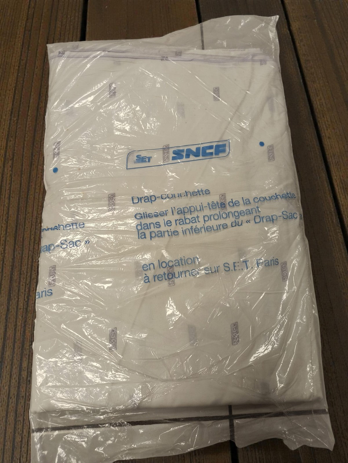 Drap couchette SNCF ancien vintage, linge de lit rétro collection ferroviaire
