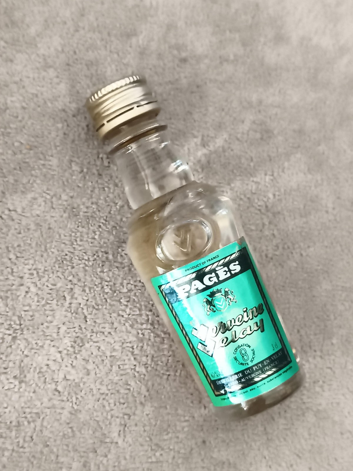 Miniature alcool Pagès Verveine du Velay bouteille déco étiquette verte