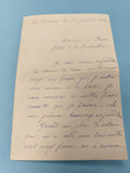 Ancienne lettre manuscrite 1916 encre violette, document authentique collection