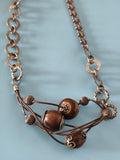Vintage gros collier ancien signé, bijou rétro original pour collectionneur
