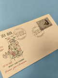 Ancienne enveloppe FDC Vietnam 1967 illustrée, timbre et cachet Saigon