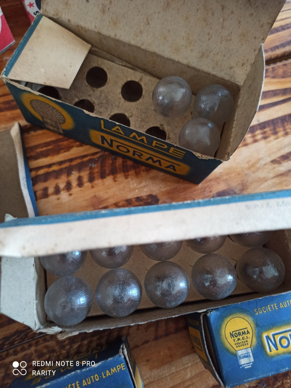 Lot boîtes ampoules phares vintage Norma années 50-60 auto Made in France
