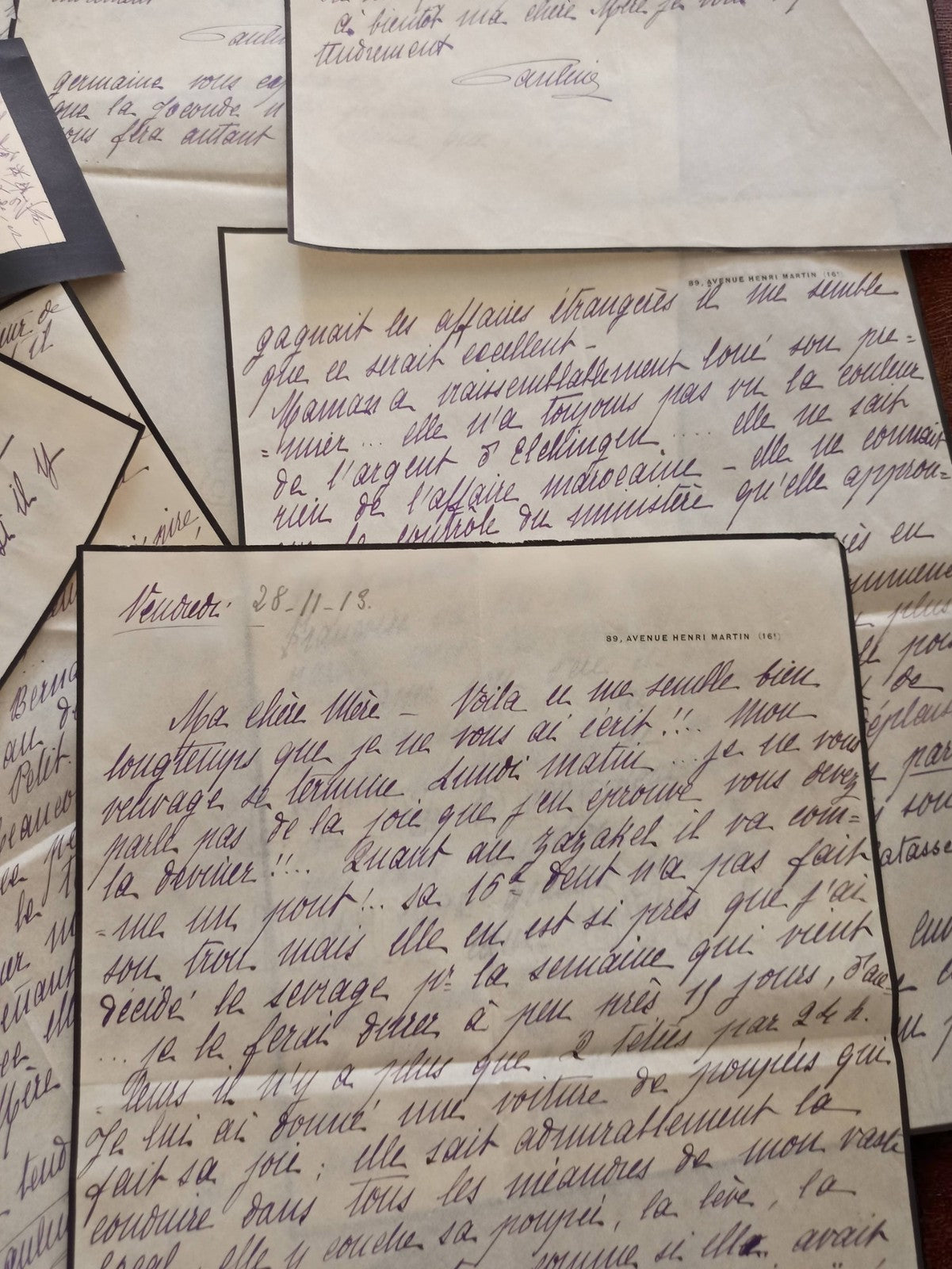Lettre manuscrite ancienne 1948 deuil maternel témoignage intime signée