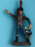 Figurine soldat hussard ancien plomb uniforme empire napoléonien main levée