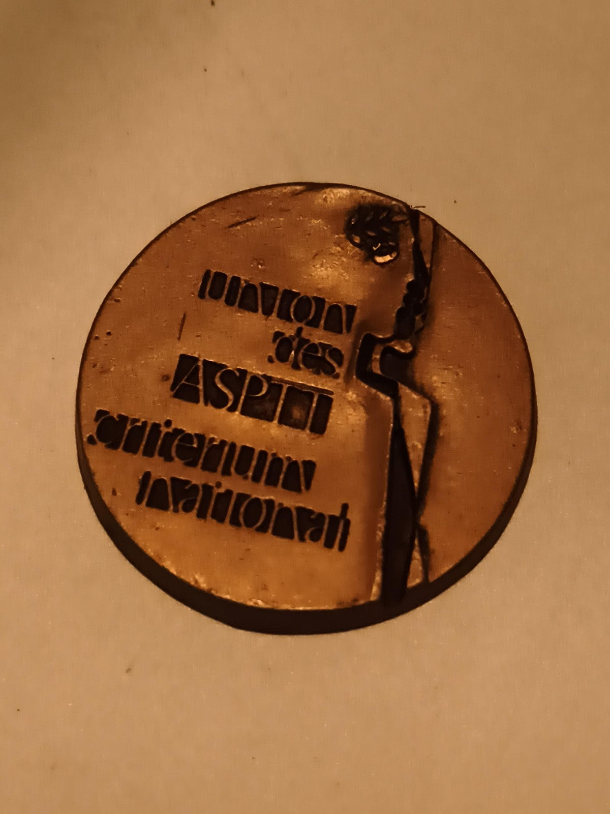 Médaille ASPTT Critérium National bronze, sport, relief, inscription