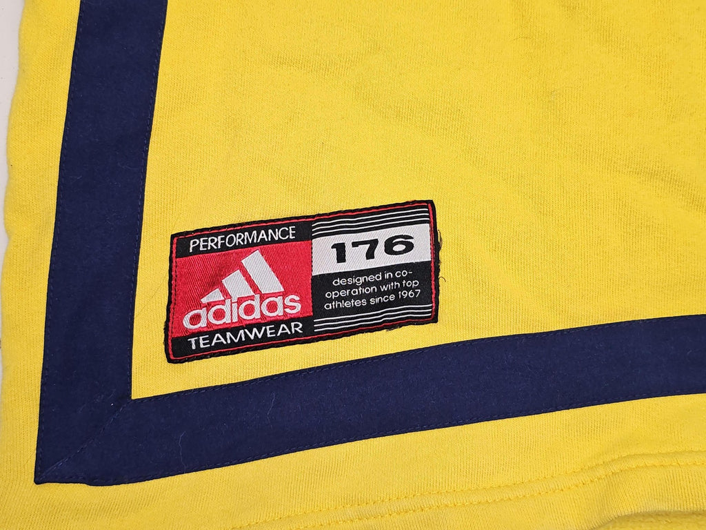 Sweat à capuche Adidas jaune 90s, taille XL 16 ans, hoodie logo sport unisexe