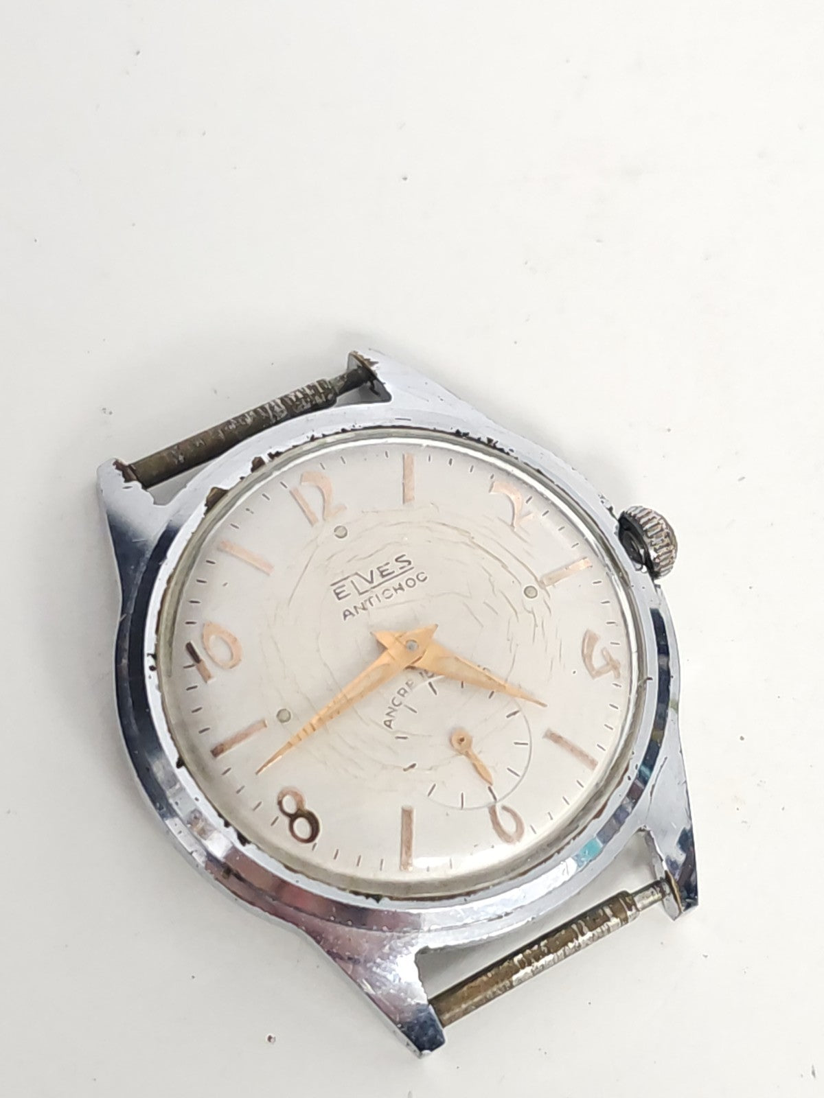 Montre ancienne vintage ELVES 15 rubis antichoc, montre-bracelet rétro fonctionn