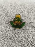 Pin's vintage Superfluor grenouille verte émaillée pub années 80 (Ref 6)
