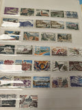 Lot anciens timbres oblitérés France, paysages, monuments, collection vintage
