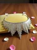 Collier ras du cou fantaisie strass vintage design maillons larges brillant