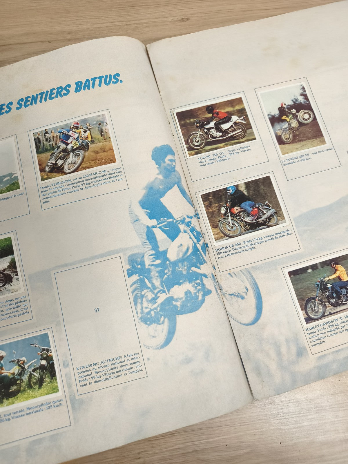 Vintage album Pif Gadget Motos ancien, incomplet, couverture illustrée Yamaha