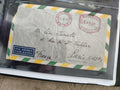 Ancienne enveloppe oblitérée Brésil 1947, avion, timbre rouge, Paris France