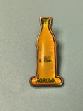 Pin's vintage AGRUMA bouteille soda jaune rétro boisson publicitaire collection