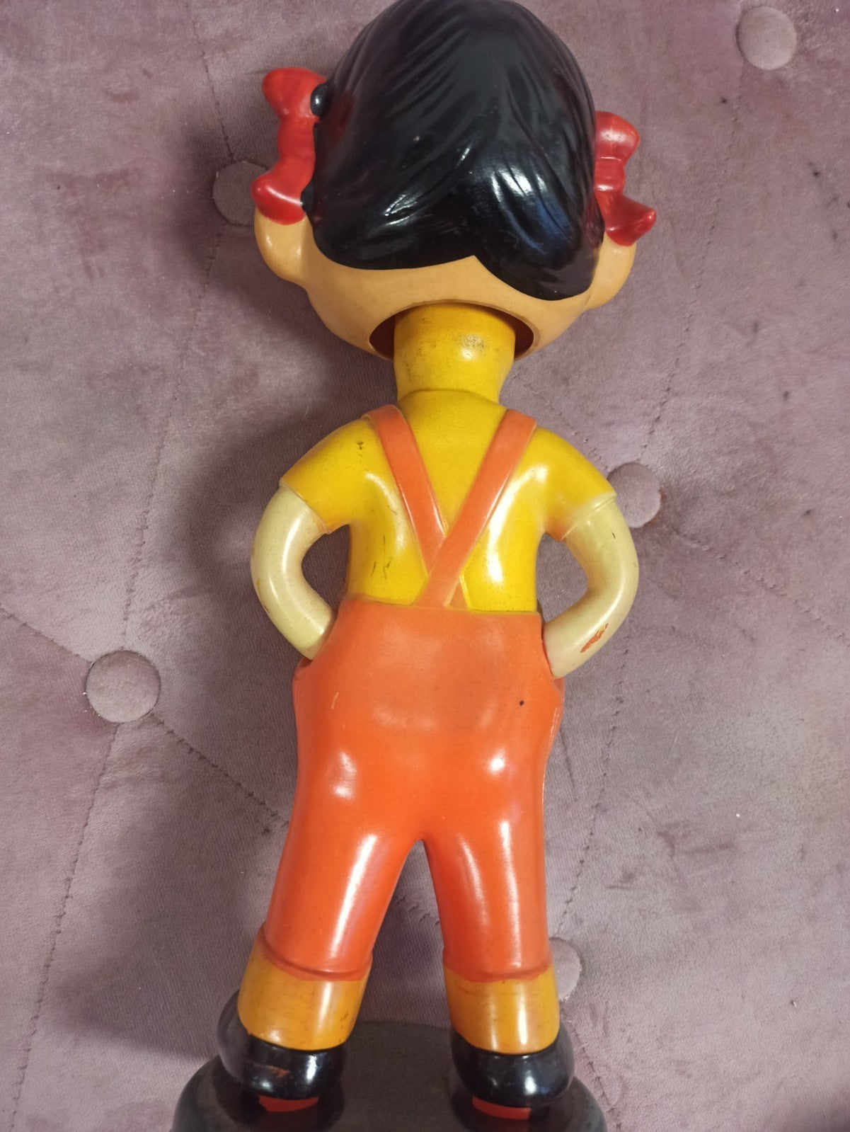 Figurine bobblehead Peko-Chan FUJIYA rétro Japon poupée décorative orange