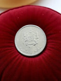 Pièce 1 dirham Maroc vintage, Al-Hassan, blason, monnaie ancienne