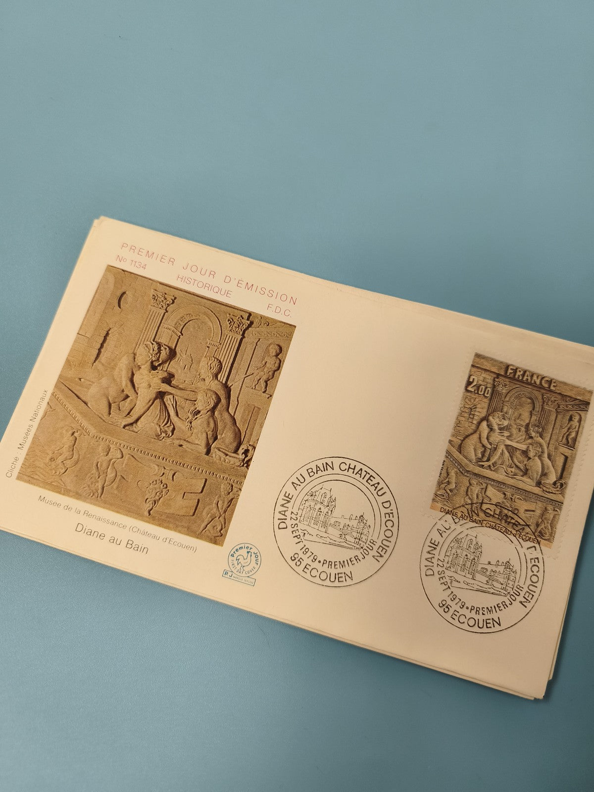 Enveloppe FDC Premier Jour Diane au Bain Château d'Écouen timbre France