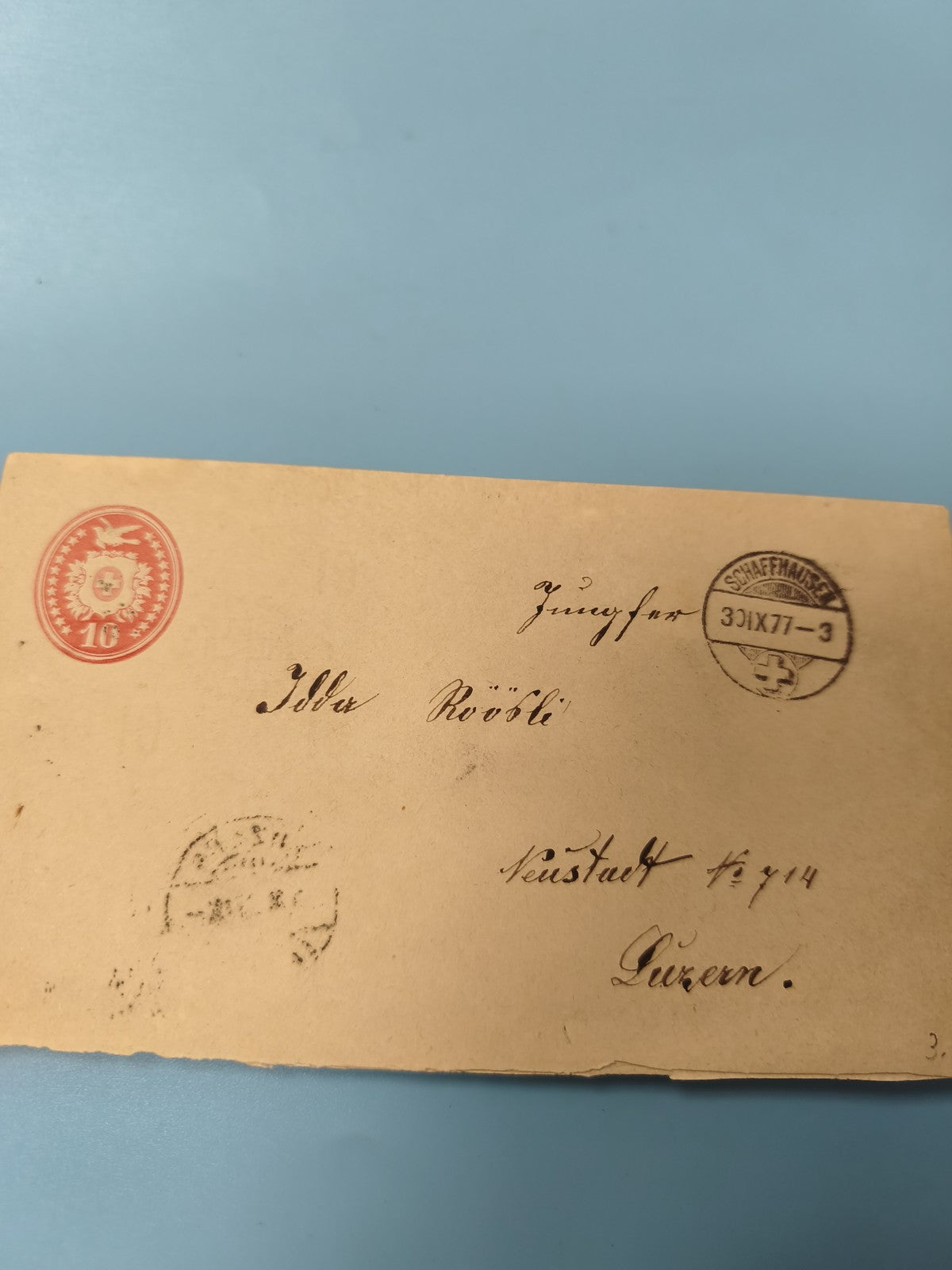 Ancienne carte postale Allemagne timbre oblitéré philatélie écriture manuscrite
