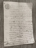 Ancien document manuscrit tribunal XIXe, extrait minutes, cachets France