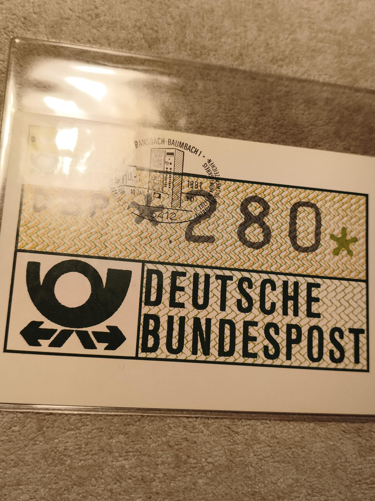 Carte affranchie Deutsche Bundespost 1981 oblitérée timbre 2,80 Ransbach Philaté